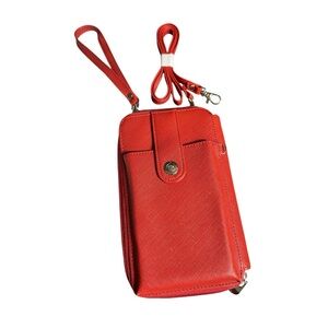 Red Wristlet Wallet with Removable Straps Micro Pack Crossbody